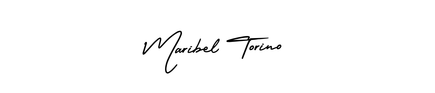 The best way (AmerikaSignatureDemo-Regular) to make a short signature is to pick only two or three words in your name. The name Maribel Torino include a total of six letters. For converting this name. Maribel Torino signature style 3 images and pictures png