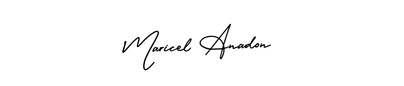 AmerikaSignatureDemo-Regular is a professional signature style that is perfect for those who want to add a touch of class to their signature. It is also a great choice for those who want to make their signature more unique. Get Maricel Anadon name to fancy signature for free. Maricel Anadon signature style 3 images and pictures png