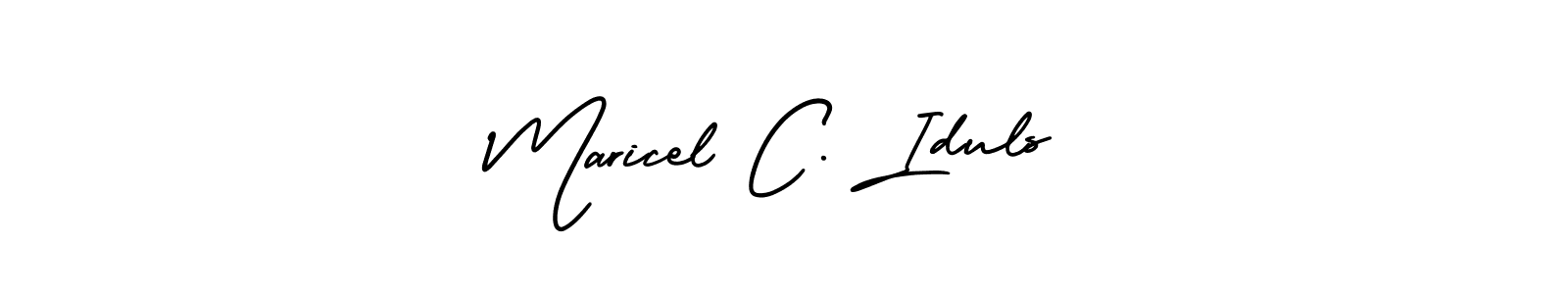 You should practise on your own different ways (AmerikaSignatureDemo-Regular) to write your name (Maricel C. Iduls) in signature. don't let someone else do it for you. Maricel C. Iduls signature style 3 images and pictures png