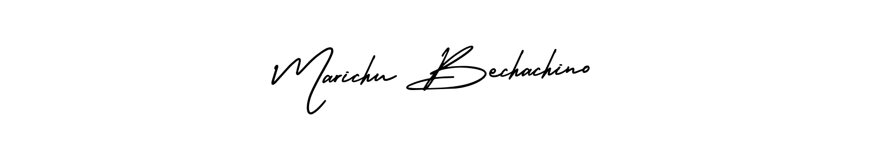 Marichu Bechachino stylish signature style. Best Handwritten Sign (AmerikaSignatureDemo-Regular) for my name. Handwritten Signature Collection Ideas for my name Marichu Bechachino. Marichu Bechachino signature style 3 images and pictures png