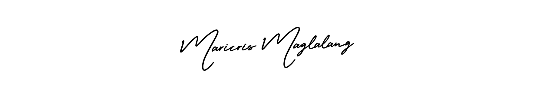 You should practise on your own different ways (AmerikaSignatureDemo-Regular) to write your name (Maricris Maglalang) in signature. don't let someone else do it for you. Maricris Maglalang signature style 3 images and pictures png