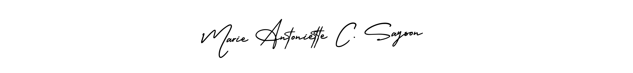 Similarly AmerikaSignatureDemo-Regular is the best handwritten signature design. Signature creator online .You can use it as an online autograph creator for name Marie Antoniette C. Sayson. Marie Antoniette C. Sayson signature style 3 images and pictures png