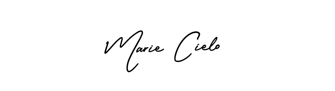 How to make Marie Cielo name signature. Use AmerikaSignatureDemo-Regular style for creating short signs online. This is the latest handwritten sign. Marie Cielo signature style 3 images and pictures png