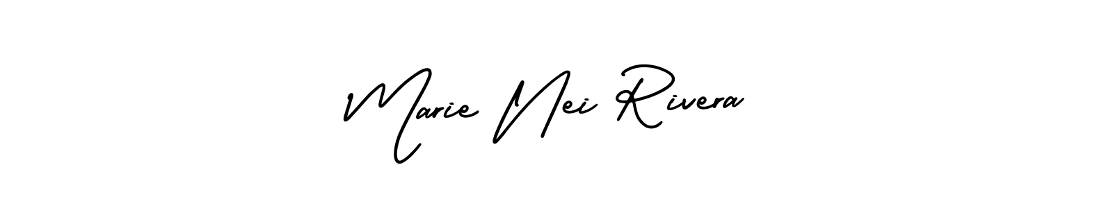 Marie Nei Rivera stylish signature style. Best Handwritten Sign (AmerikaSignatureDemo-Regular) for my name. Handwritten Signature Collection Ideas for my name Marie Nei Rivera. Marie Nei Rivera signature style 3 images and pictures png