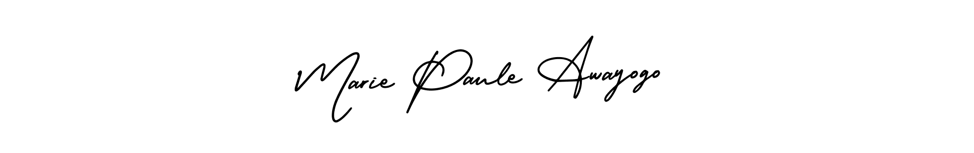 You should practise on your own different ways (AmerikaSignatureDemo-Regular) to write your name (Marie Paule Awayogo) in signature. don't let someone else do it for you. Marie Paule Awayogo signature style 3 images and pictures png