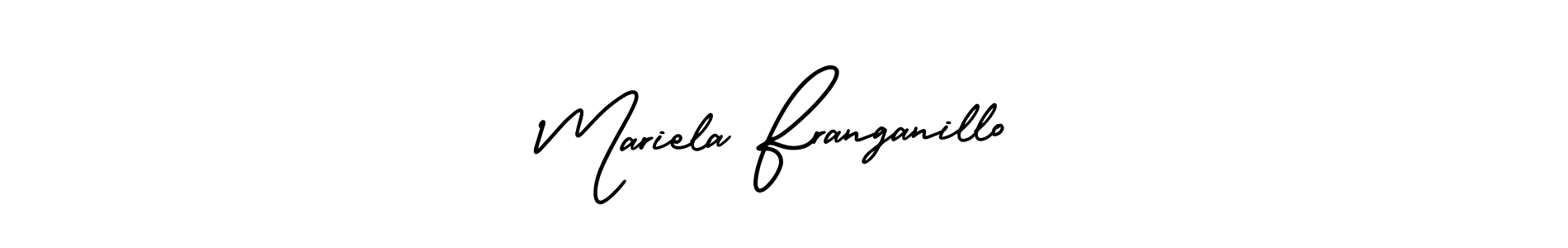 See photos of Mariela Franganillo official signature by Spectra . Check more albums & portfolios. Read reviews & check more about AmerikaSignatureDemo-Regular font. Mariela Franganillo signature style 3 images and pictures png