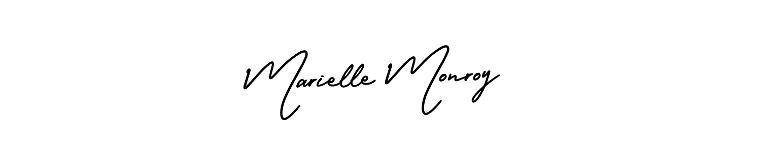 The best way (AmerikaSignatureDemo-Regular) to make a short signature is to pick only two or three words in your name. The name Marielle Monroy include a total of six letters. For converting this name. Marielle Monroy signature style 3 images and pictures png