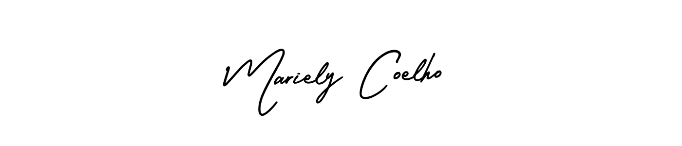 Mariely Coelho stylish signature style. Best Handwritten Sign (AmerikaSignatureDemo-Regular) for my name. Handwritten Signature Collection Ideas for my name Mariely Coelho. Mariely Coelho signature style 3 images and pictures png