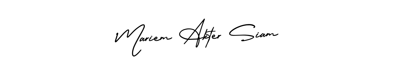 AmerikaSignatureDemo-Regular is a professional signature style that is perfect for those who want to add a touch of class to their signature. It is also a great choice for those who want to make their signature more unique. Get Mariem Akter Siam name to fancy signature for free. Mariem Akter Siam signature style 3 images and pictures png