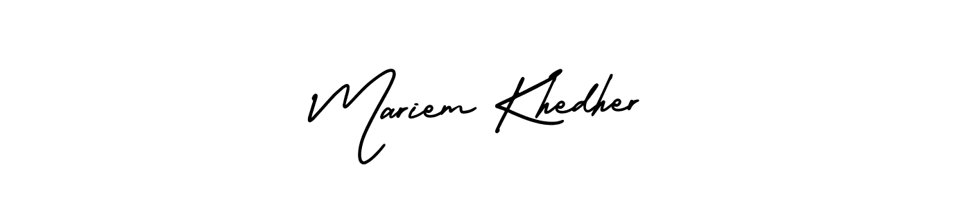 Create a beautiful signature design for name Mariem Khedher. With this signature (AmerikaSignatureDemo-Regular) fonts, you can make a handwritten signature for free. Mariem Khedher signature style 3 images and pictures png