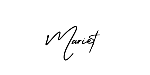 How to make Mariet name signature. Use AmerikaSignatureDemo-Regular style for creating short signs online. This is the latest handwritten sign. Mariet signature style 3 images and pictures png