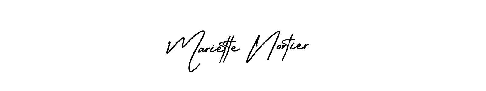 Mariette Nortier stylish signature style. Best Handwritten Sign (AmerikaSignatureDemo-Regular) for my name. Handwritten Signature Collection Ideas for my name Mariette Nortier. Mariette Nortier signature style 3 images and pictures png