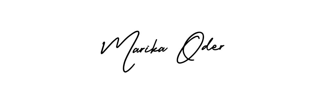 You should practise on your own different ways (AmerikaSignatureDemo-Regular) to write your name (Marika Oder) in signature. don't let someone else do it for you. Marika Oder signature style 3 images and pictures png