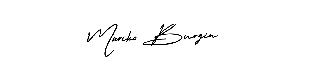 Use a signature maker to create a handwritten signature online. With this signature software, you can design (AmerikaSignatureDemo-Regular) your own signature for name Mariko Burgin. Mariko Burgin signature style 3 images and pictures png