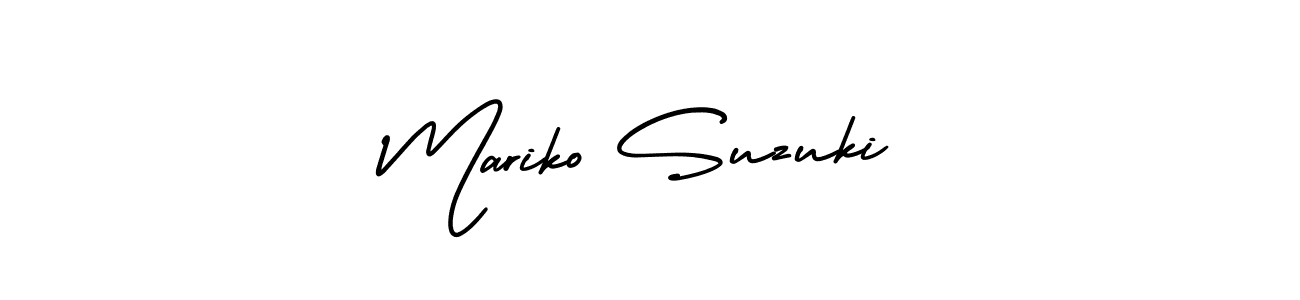 Use a signature maker to create a handwritten signature online. With this signature software, you can design (AmerikaSignatureDemo-Regular) your own signature for name Mariko Suzuki. Mariko Suzuki signature style 3 images and pictures png