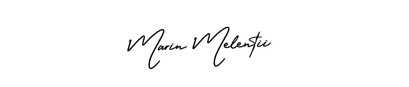 if you are searching for the best signature style for your name Marin Melentii. so please give up your signature search. here we have designed multiple signature styles  using AmerikaSignatureDemo-Regular. Marin Melentii signature style 3 images and pictures png