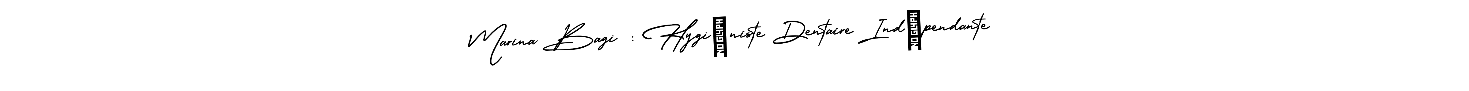 Make a beautiful signature design for name Marina Bagi : Hygiéniste Dentaire Indépendante. With this signature (AmerikaSignatureDemo-Regular) style, you can create a handwritten signature for free. Marina Bagi : Hygiéniste Dentaire Indépendante signature style 3 images and pictures png