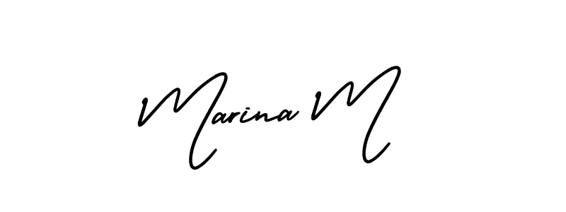 Use a signature maker to create a handwritten signature online. With this signature software, you can design (AmerikaSignatureDemo-Regular) your own signature for name Marina M. Marina M signature style 3 images and pictures png