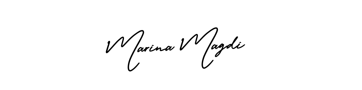 Use a signature maker to create a handwritten signature online. With this signature software, you can design (AmerikaSignatureDemo-Regular) your own signature for name Marina Magdi. Marina Magdi signature style 3 images and pictures png