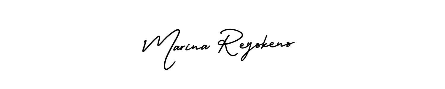 Create a beautiful signature design for name Marina Reyskens. With this signature (AmerikaSignatureDemo-Regular) fonts, you can make a handwritten signature for free. Marina Reyskens signature style 3 images and pictures png