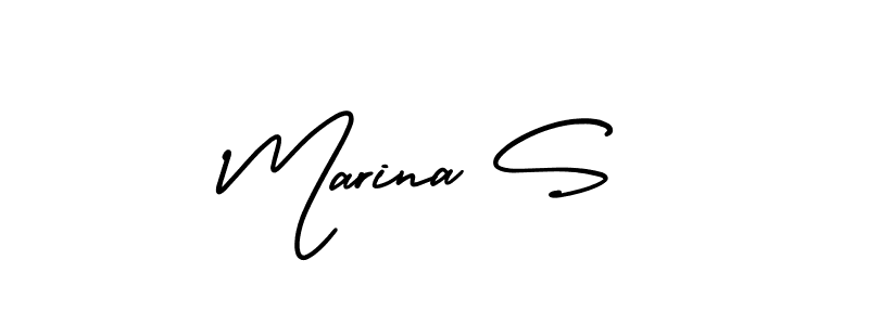 It looks lik you need a new signature style for name Marina S. Design unique handwritten (AmerikaSignatureDemo-Regular) signature with our free signature maker in just a few clicks. Marina S signature style 3 images and pictures png