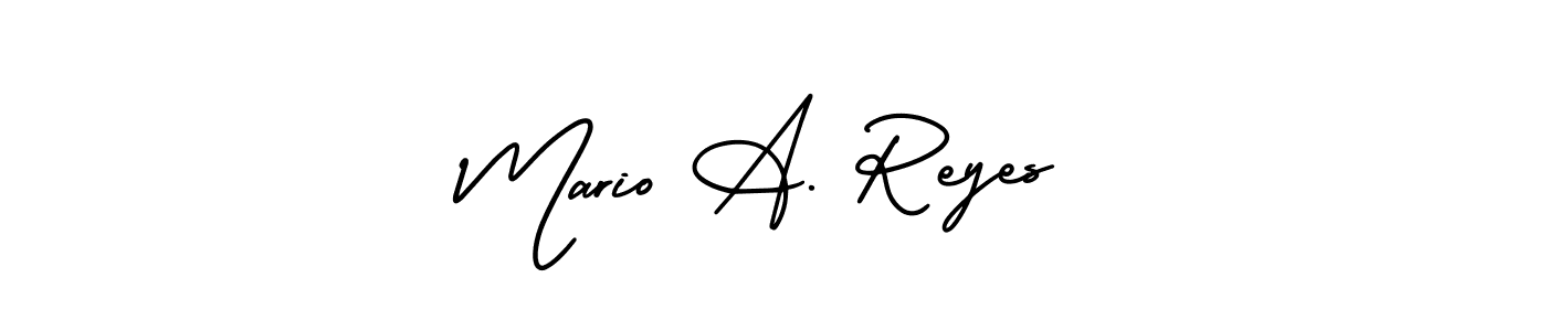 You should practise on your own different ways (AmerikaSignatureDemo-Regular) to write your name (Mario A. Reyes) in signature. don't let someone else do it for you. Mario A. Reyes signature style 3 images and pictures png