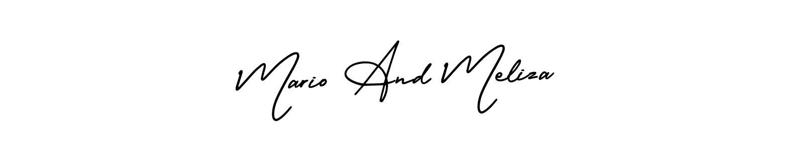 Use a signature maker to create a handwritten signature online. With this signature software, you can design (AmerikaSignatureDemo-Regular) your own signature for name Mario And Meliza. Mario And Meliza signature style 3 images and pictures png
