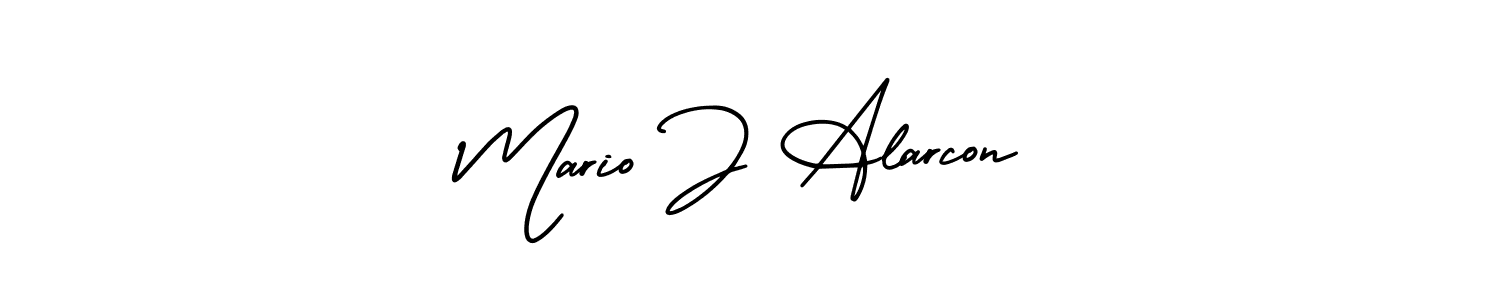 Make a beautiful signature design for name Mario J Alarcon. With this signature (AmerikaSignatureDemo-Regular) style, you can create a handwritten signature for free. Mario J Alarcon signature style 3 images and pictures png