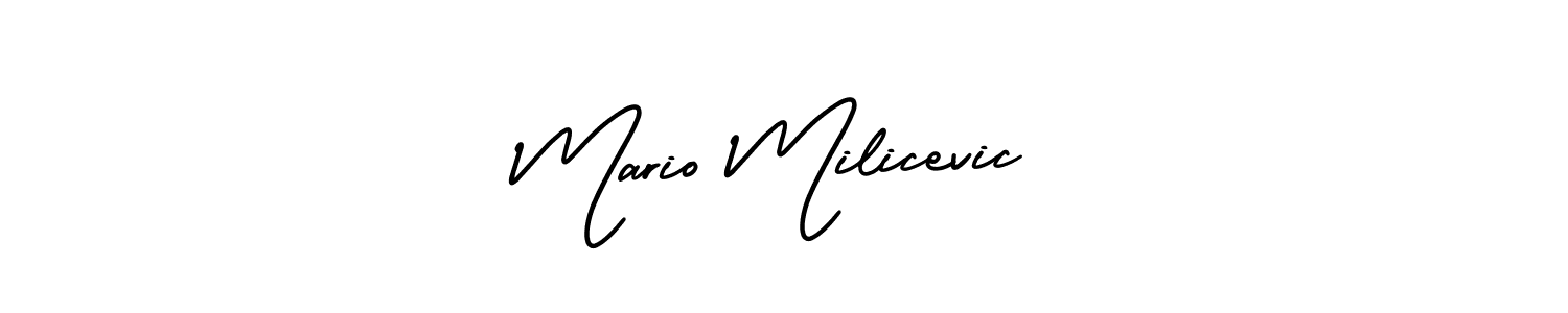 The best way (AmerikaSignatureDemo-Regular) to make a short signature is to pick only two or three words in your name. The name Mario Milicevic include a total of six letters. For converting this name. Mario Milicevic signature style 3 images and pictures png