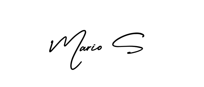 Design your own signature with our free online signature maker. With this signature software, you can create a handwritten (AmerikaSignatureDemo-Regular) signature for name Mario S. Mario S signature style 3 images and pictures png