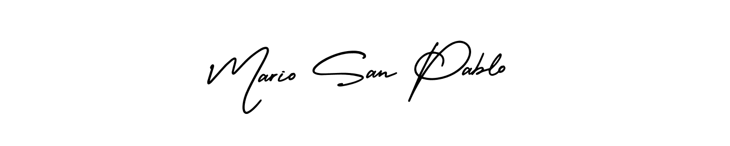 Also You can easily find your signature by using the search form. We will create Mario San Pablo name handwritten signature images for you free of cost using AmerikaSignatureDemo-Regular sign style. Mario San Pablo signature style 3 images and pictures png