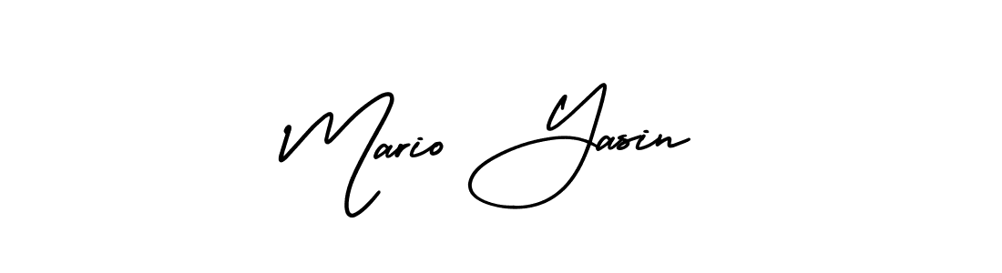 How to make Mario Yasin name signature. Use AmerikaSignatureDemo-Regular style for creating short signs online. This is the latest handwritten sign. Mario Yasin signature style 3 images and pictures png