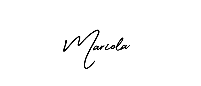 It looks lik you need a new signature style for name Mariola. Design unique handwritten (AmerikaSignatureDemo-Regular) signature with our free signature maker in just a few clicks. Mariola signature style 3 images and pictures png
