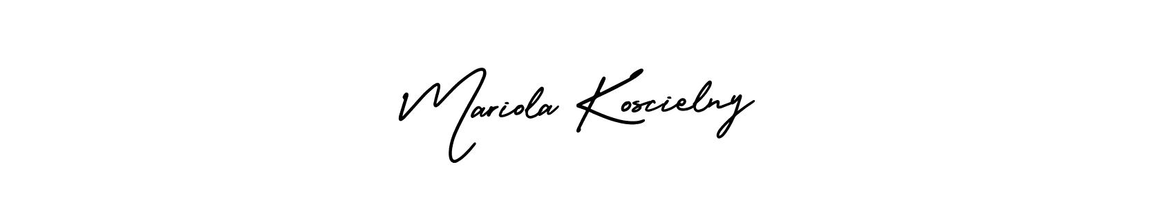 How to make Mariola Koscielny name signature. Use AmerikaSignatureDemo-Regular style for creating short signs online. This is the latest handwritten sign. Mariola Koscielny signature style 3 images and pictures png