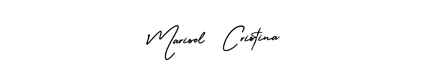 The best way (AmerikaSignatureDemo-Regular) to make a short signature is to pick only two or three words in your name. The name Marisol  Cristina include a total of six letters. For converting this name. Marisol  Cristina signature style 3 images and pictures png