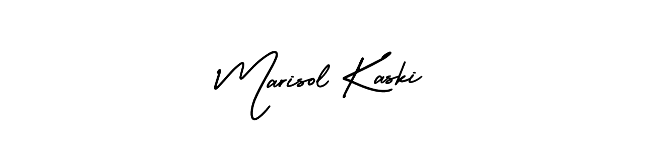 You should practise on your own different ways (AmerikaSignatureDemo-Regular) to write your name (Marisol Kaski) in signature. don't let someone else do it for you. Marisol Kaski signature style 3 images and pictures png
