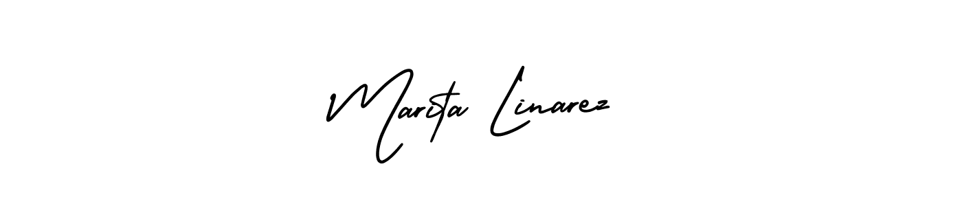 Make a short Marita Linarez signature style. Manage your documents anywhere anytime using AmerikaSignatureDemo-Regular. Create and add eSignatures, submit forms, share and send files easily. Marita Linarez signature style 3 images and pictures png