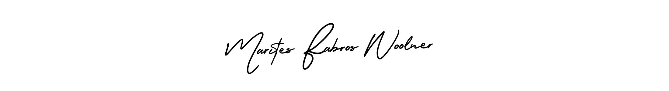 This is the best signature style for the Marites Fabros Woolner name. Also you like these signature font (AmerikaSignatureDemo-Regular). Mix name signature. Marites Fabros Woolner signature style 3 images and pictures png
