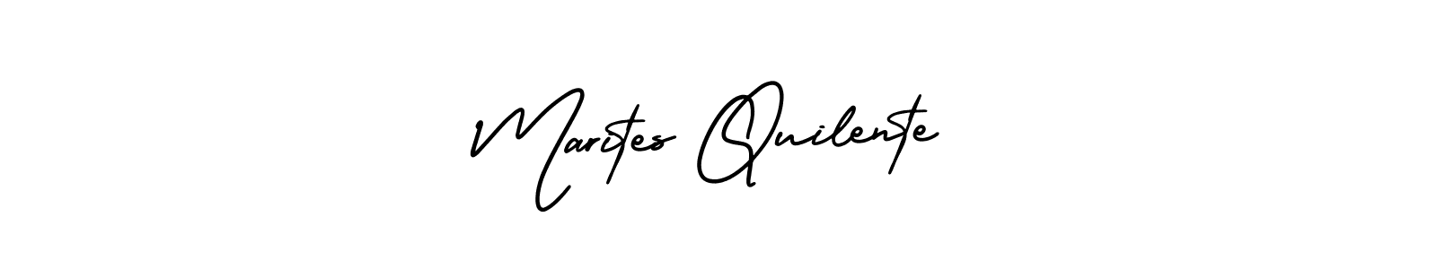 Use a signature maker to create a handwritten signature online. With this signature software, you can design (AmerikaSignatureDemo-Regular) your own signature for name Marites Quilente. Marites Quilente signature style 3 images and pictures png