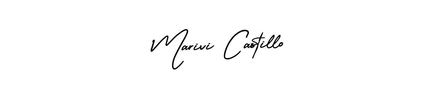 Create a beautiful signature design for name Marivi Castillo. With this signature (AmerikaSignatureDemo-Regular) fonts, you can make a handwritten signature for free. Marivi Castillo signature style 3 images and pictures png