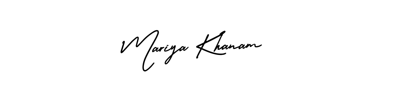 The best way (AmerikaSignatureDemo-Regular) to make a short signature is to pick only two or three words in your name. The name Mariya Khanam include a total of six letters. For converting this name. Mariya Khanam signature style 3 images and pictures png