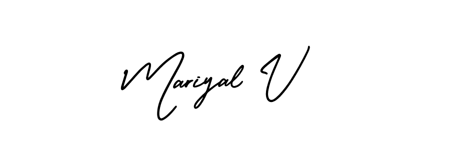 It looks lik you need a new signature style for name Mariyal V. Design unique handwritten (AmerikaSignatureDemo-Regular) signature with our free signature maker in just a few clicks. Mariyal V signature style 3 images and pictures png