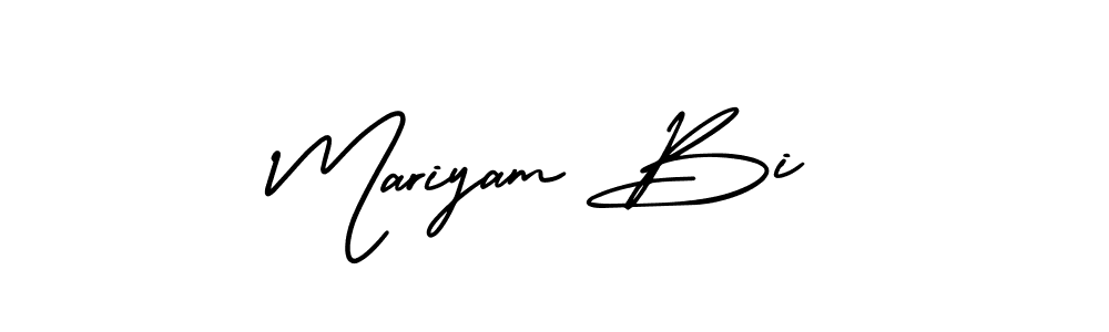 How to make Mariyam Bi name signature. Use AmerikaSignatureDemo-Regular style for creating short signs online. This is the latest handwritten sign. Mariyam Bi signature style 3 images and pictures png