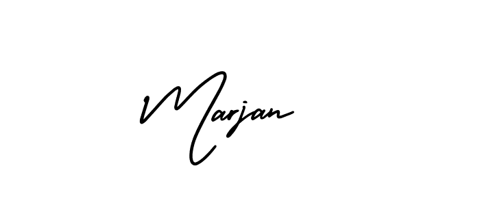 The best way (AmerikaSignatureDemo-Regular) to make a short signature is to pick only two or three words in your name. The name Marjan  include a total of six letters. For converting this name. Marjan  signature style 3 images and pictures png