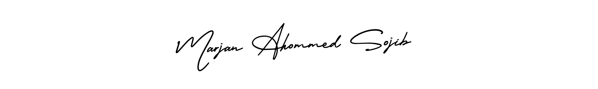 You should practise on your own different ways (AmerikaSignatureDemo-Regular) to write your name (Marjan Ahommed Sojib) in signature. don't let someone else do it for you. Marjan Ahommed Sojib signature style 3 images and pictures png