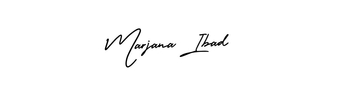 Marjana Ibad stylish signature style. Best Handwritten Sign (AmerikaSignatureDemo-Regular) for my name. Handwritten Signature Collection Ideas for my name Marjana Ibad. Marjana Ibad signature style 3 images and pictures png