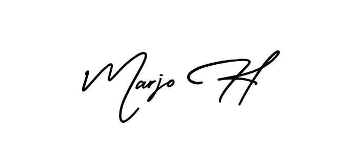 Similarly AmerikaSignatureDemo-Regular is the best handwritten signature design. Signature creator online .You can use it as an online autograph creator for name Marjo H. Marjo H signature style 3 images and pictures png