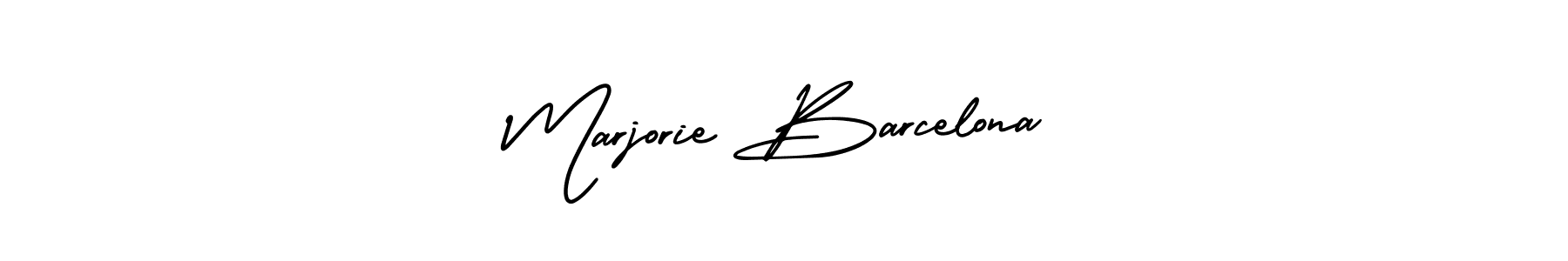 The best way (AmerikaSignatureDemo-Regular) to make a short signature is to pick only two or three words in your name. The name Marjorie Barcelona include a total of six letters. For converting this name. Marjorie Barcelona signature style 3 images and pictures png