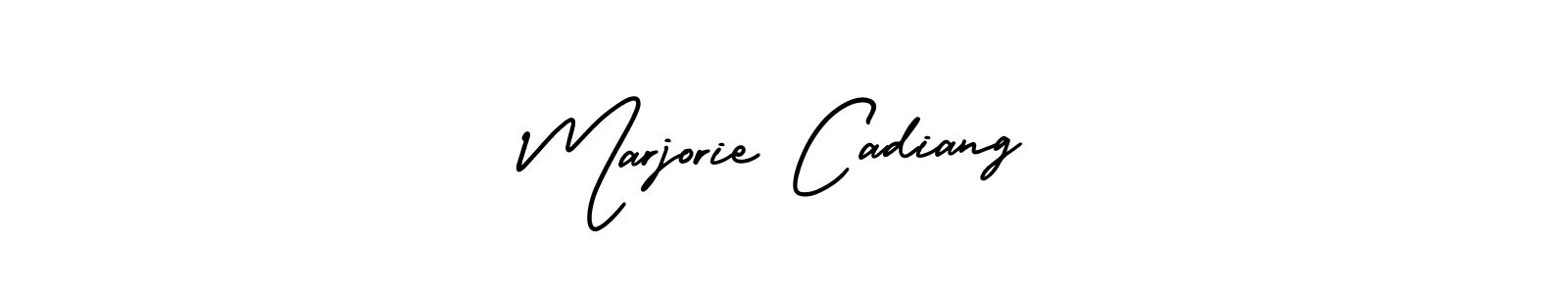 Make a short Marjorie Cadiang signature style. Manage your documents anywhere anytime using AmerikaSignatureDemo-Regular. Create and add eSignatures, submit forms, share and send files easily. Marjorie Cadiang signature style 3 images and pictures png