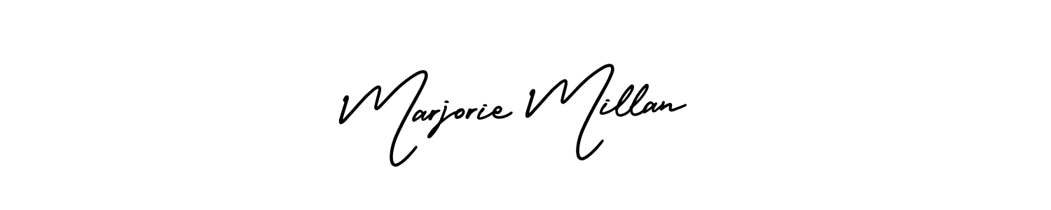 Marjorie Millan stylish signature style. Best Handwritten Sign (AmerikaSignatureDemo-Regular) for my name. Handwritten Signature Collection Ideas for my name Marjorie Millan. Marjorie Millan signature style 3 images and pictures png